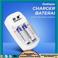 TQK - Doublepow Rechargeable Battery Charger 2 Slots AA AAA with AAA 2 PCS - DP-B01
