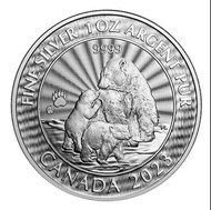 (升值/保值)2023年加拿大北極熊系列之 母子情深一盎司精鑄銀幣(卡裝)