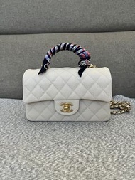 Chanel cf mini handle caviar 米金