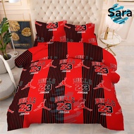 Red 23 Striped Geometric 3IN1 BEDSHEET Full Garterized 100% Canadian Cotton Bedsheet Only Durable