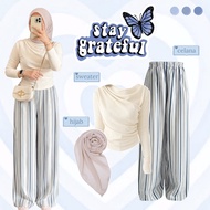Suit Wanita | Outfit One Set 3in1 | April Top + Hommy Culottes + Hijab Pants - BU353N