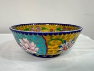 景泰藍  瓷胎掐絲琺琅大碗 （19.5X8CM，598g）