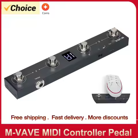 M-VAVE Chocolate MIDI Controller BT Rechargeable 4 Buttons MIDI Controller Pedal APP Control with Wi