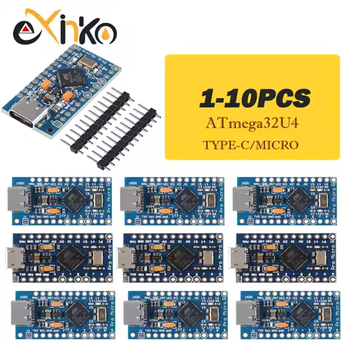 1-10pcs New Pro Micro for arduino ATmega32U4 Module with 2 row pin header For Leonardo in stock . be