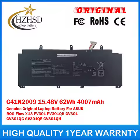 C41N2009 15.48V 62Wh 4007mAh Genuine Original Laptop Battery For ASUS ROG Flow X13 PV301 PV301QH GV3