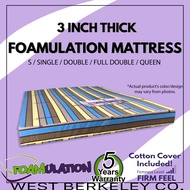 Original FOAMULATION Foam Mattress 3 INCH THICK - 30x75 / 36x75 / 48x75 / 54x75/ 60x75