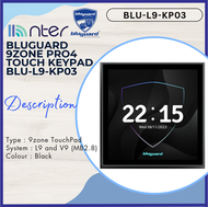 Bluguard 9 Zone Pro4 L9 and V9 Touch Screen Keypad for Security Wired Burglar Alarm System use Black