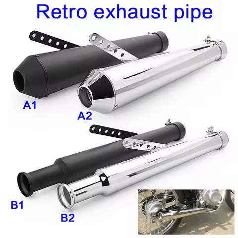 Motorcycle Muffler Antiqued Vintage Retro Stainless steel Exhaust Pipe Racing for Harley-Davidson XV
