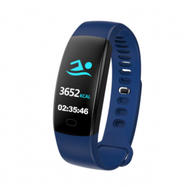 Others - F64智慧手環心率血氧監測運動計步手錶睡眠相容IOS安卓通用（藍色）