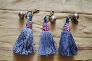 Remake 泰國手工流蘇吊飾 藍染 Aka族錫球