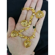 emas korea gelang tangan love gantung cop 916