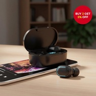 E7S Bluetooth 5.0 Stereo Earphones Wireless Earbuds with Microphone and Charging Box for Mobile Devi