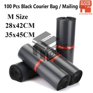 LODER  M Size 28x42CM / 35x45CM / 100 Pcs Black Courier Bag Mailing Bag Flyer Bag Plastik Kourier