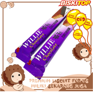 BISKITOP - Willie Wafer Coating tebal coklatnya dan panjang biskuitnya snack anak dan dewasa