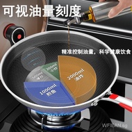 [German Quality]Non-Stick Pan Non-Coated Wok Household Honeycomb Stainless Steel Flat Frying Pan Small Cooking Multi-Function Induction Cooker Gas Stove Special Open Pot with Lid Micro Pressure Smoke-Free Lightweight Upgrade[Cellular Stainless Steel Pot]3