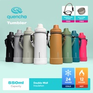 QUENCHA 19oz & 37oz Insulated Tumbler with Strap and Silicone Boot