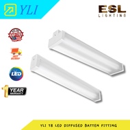 ESL LIGHTING YLI T8 LED DIFFUSED BATTEN FITTING – OS SQ/SOL Series (DOUBLE ENDED)