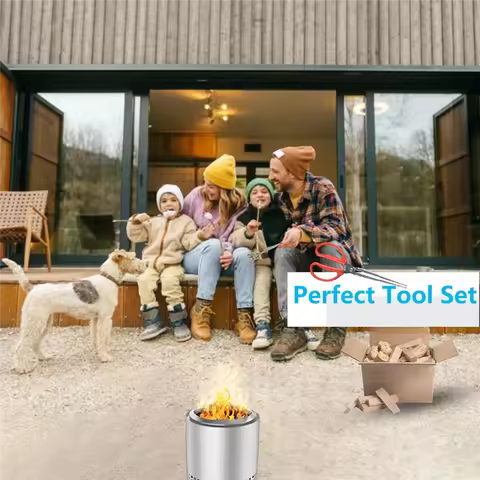 Fireplace Tongs& Pellet Scoop Set For Solo Stove Mesa/XL- Metal Tabletop Fire Pit Mini Firewood Grab