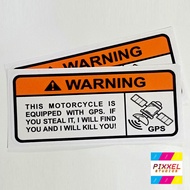 MOTORCYCLE STICKER - GPS WARNING (2 pcs)