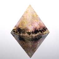 【特別訂製】9cm魔法陣奧剛大金字塔Orgonite白水晶蛋白石粉晶