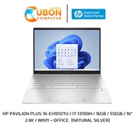 HP PAVILION PLUS 14-EH1012TU NOTEBOOK (โน๊ตบุ๊ค) I7-13700H / 16GB / 512GB / 14" 2.8K / WIN11 + OFFICE  (NATURAL SILVER)