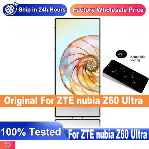 6.8" Original AMOLED For ZTE nubia Z60 Ultra LCD Display Touch Digitizer Assembly For nubia Z60Ultra