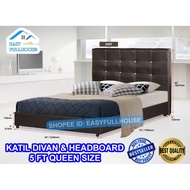 Queen Size 5Ft Divan & Headboard Katil / Modern Luxury Katil Bilik