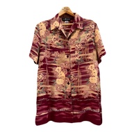 Women's Hawaiian Shirt Chest Size 45/Waist 45/Shoulder 17/Length 29 Second-Hand Polyester Fabric (Vi