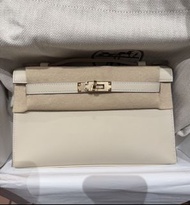 New Hermes Craie Swift PBHW Kelly Pochette stamp G