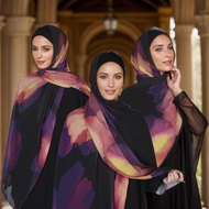 Foreign trade hot-selling new ethnic style digital printing chiffon long towel women Malaysia Indone