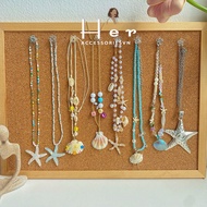 Her Accessories seashell starfish shell beach necklace y2k long necklace personality beach accessory