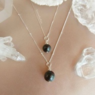 Silver Necklace With Star Stone Pendant Tektite
