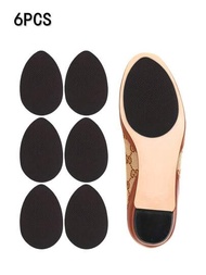 6入組黑色防滑橡膠鞋底貼,耐磨前腳掌止滑墊,適用於高跟鞋、彈性鞋、靴子和鞋頭套