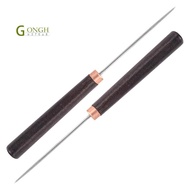 2 Pcs Awl Tool with Wooden Handle, Leather Awl Punch Tool, Slender Scratch Awl, Awl Repair Tool for 