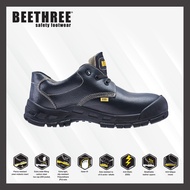 BEETHREE BT-8700 High-Quality Leather Safety Shoes with Steel Toe Cap and Shock Absorber Heel 4.5 In