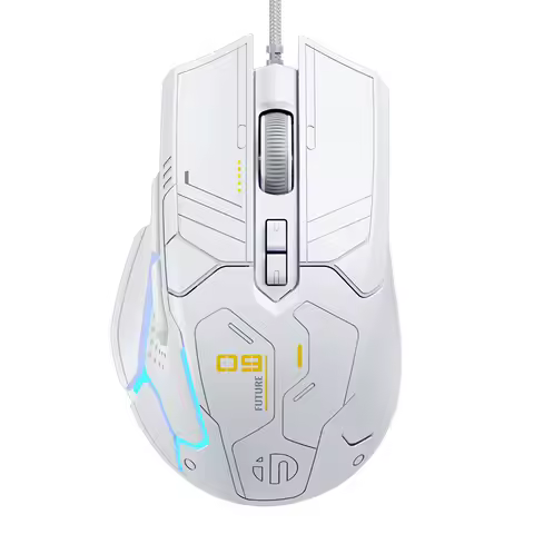 Inphic PG9 Wired Mouse 75g Lightweight Gaming Mouse for Esports Games 12800DPI 6 Buttons RGB light e