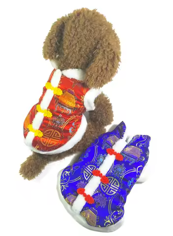 New Arriving Pet Products Cotton Two Legs Chinese Classic New Year Style Pet Dogs Coat Dogs Clothes 