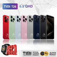 TIMI T26 รุ่นใหม่ล่าสุด (6+128GB) โทรศัพท์มือถือ Android 13 จอใหญ่ 6.5 นิ้ว แบตเตอรี่ 5500mAh กล้อง 13MP ประกันศูนย์ไทย 1 ปี