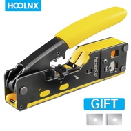 HOOLNX Pass Through RJ45 Crimper， EZ for CAT7 CAT6 CAT6A CAT6 CAT5E 8P8C Modular Connector Ethernet 
