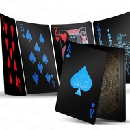 2 Decks Plastic Playing Cards, Premium Plastic Waterproof Black Playing Poker Cards Professional Lux