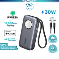 UGREEN 30W Nexode Magnetic Powerbank 10000mAh MFi iWatch Charger Built-in USB-C Cable PD Fast Chargi