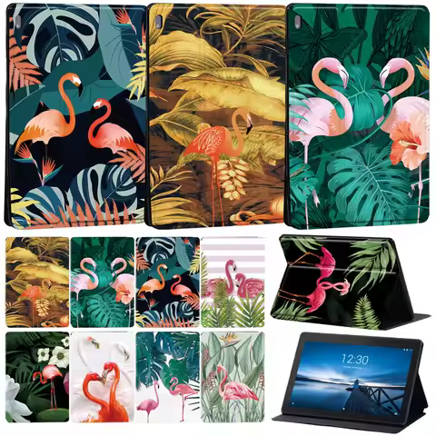 Case for Lenovo Tab E10 10.1 Inch/Tab M10 10.1" Flamingo Pattern Tablet Stand Cover for Tab M10 FHD 
