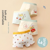 4 Pieces Children's Underwear Pure Cotton Boy Boxer Shorts Children's Boxer