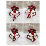 gubahan bekas cincin risik/tunang/nikah c/w bekas cincin merah