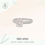 [Kedai Emas Gemilang] 2002107 {YS} 0.68Ct Diamond White Gold Ring (6282485309) (8) (2.63G) [750 Gold