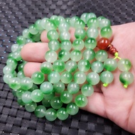 ZZOOI Multilayer 108 Green Jade Floating flower 8mm beads Bracelet Necklace Tibetan Buddhist Mala Bu