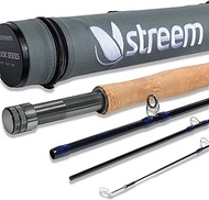 STREEM Brook Series Medium-Fast Action 9 ft 5 wt 4 Piece Fly Fishing Rod with Protective Fly Rod Case