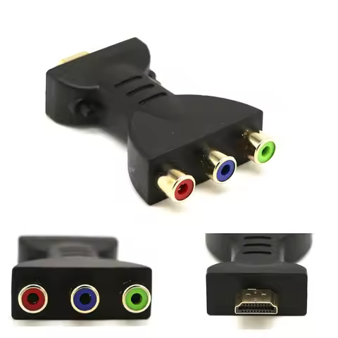 Gold-plated HDMI-compatible Male to 3 RGB RCA Video Audio Adapter AV Component Converter for 1080P H