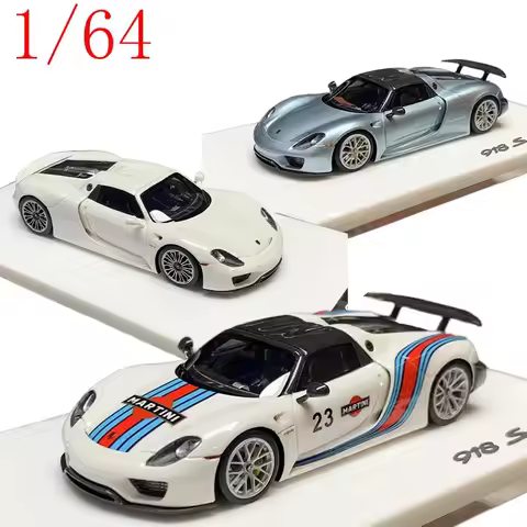 DMH X BCP Diecast 1/64 Scale Porsche 918 Spyder Hardtop Resin Collector's Model Alloy Car Model Toys