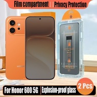 1- 2 Pcs Simple Paste Anti-spy Tempered Glass Privacy Screen Protector For Honor 600 400 Pro 5G Prot